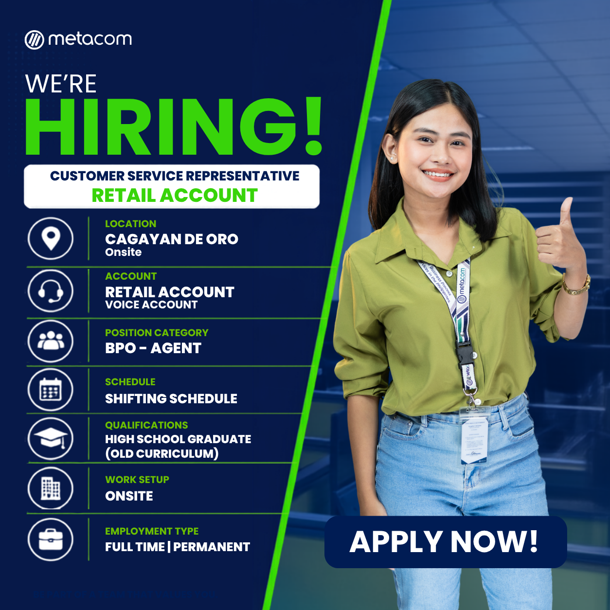 Customer Service Representative – Retail Account | Cagayan De Oro Site
