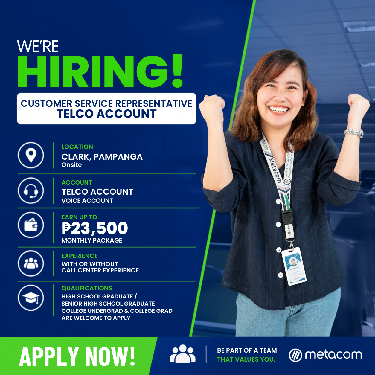 Customer Service Representative – Premium Telco Account | ₱23,500 Package | Clark Pampanga Site